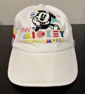 Sombrero Retro Blanco Mickey Mouse Parques Disney Auténtico Adulto Gorra Ajustable - Imagen 1 de 6