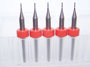 (5) - 0.80mm (.0315") 4 FLUTE CARBIDE ENDMILLS - 1800.0315.158 - Picture 1 of 3