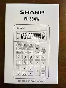 Sharp EL-334W 12-Digit LCD Large Desktop Calculator w/ Kick Stand EL334W - NEW - Picture 1 of 8