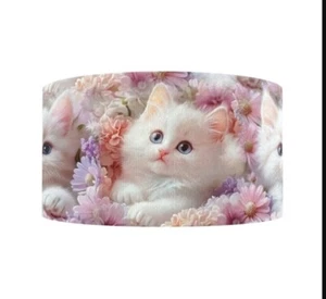 1.5" (1 yard) Cat Kitty Kitten 3D look Hair Bow Grosgrain Ribbon 1276418 - Picture 1 of 2