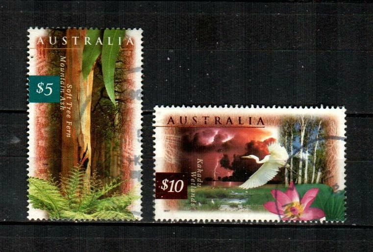 AUSTRÁLIA Scott's 1534-35 (2v) Florestas e Zonas Húmidas F/VF Usado (1996-97) #2 - Imagem 1 de 1