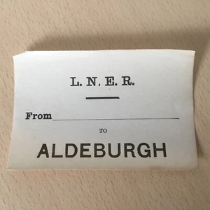 L,N,E,R, LUGGAGE LABEL! ( To. Aldeburgh, ) - Picture 1 of 1