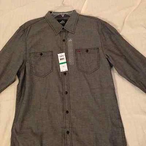 Camisa frontal con botones de manga larga para hombre Ai/American Idol: gris, S, M, L, XL,XXL - Imagen 1 de 7