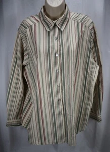 Bon Worth Women's Long Sleeve Button Up Striped Dress Shirt Size XL A-15 134 - Picture 1 of 5