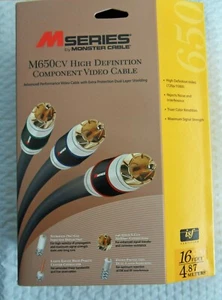 New 16ft Monster Cable M Series M650CV HD Component Video 127677-00 Free Ship - Picture 1 of 6