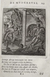 Bergmann Hauer Bergwerk Steiger Kohle  Beruf alter Kupferstich Luyken 1717  - Picture 1 of 1