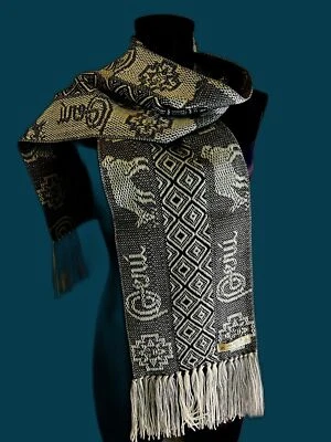 Nueva Bufanda Artesanal Alpaca Jarka Negro/Blanco Unisex Perú Foto 1 de 4