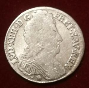 MODULE ET DATE RARE ! ♦ louis XIV ♦ 11 Sols de Strasbourg ♦ 1712 BB ♦ ARGENT R2 - Imagen 1 de 2