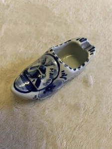 Delft Blue and White Hand Painted ‘Wooden’ Shoe Decorative Holland Dutch EUC - Picture 1 of 6