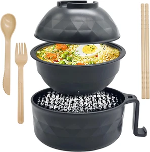 33Oz Microwave Ramen Cooker,Ramen Bowl Set,Instant Noodles Bowl with Chopsticks, - Picture 1 of 12