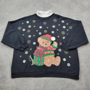 Sudadera Cascanueces Vintage Mujer 22W Negra Cuello Alto Feo Navidad Suéter - Imagen 1 de 9