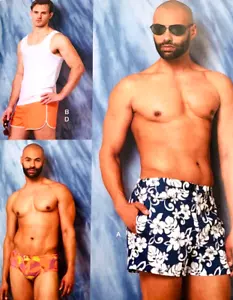 Vogue Uncut Pattern V1897 Men's Summer Swimsuit Tank Top Shorts Size XL-XXL-XXXL - Picture 1 of 3