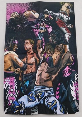 Póster de lucha libre profesional Bret Hart vs Shawn Michaels 14x22 WWE WWF Wrestling Mania Foto 1 de 2