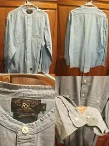 VTG RRL Double RL Ralph Lauren Western Style Banded Denim Button Up Shirt XL - Picture 1 of 11