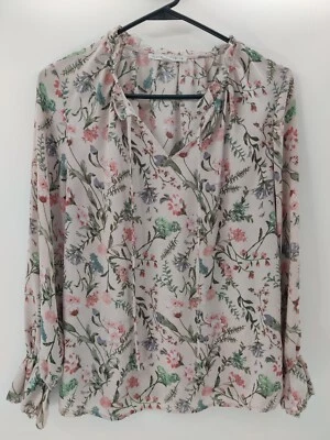 Cuello con volantes florales rosa violeta y claire con lazos mangas largas volantes M Foto 1 de 4