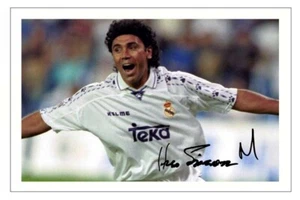 HUGO SANCHEZ Signed Autograph PHOTO Signature Gift Print Soccer REAL MADRID - Picture 1 of 1