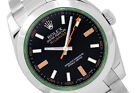 40mm Milgauss Stainless Steel Watch Black/green Crystal 116400v