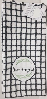 SET OF 3 DIFFERENT PRINTED JUMBO TOWELS(18"x28") LIVE SIMPLY IN CIRCLE,PLAID,PBS - Image 1 of 4
