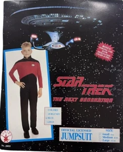 VINTAGE Child Large: Star Trek The Next Generation Burgundy Jumpsuit - Picture 1 of 2