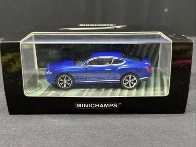 Minichamps 1:43 Bentley Continental GT V8 2011 Blue Metallic Diecast Car - Image 1 of 4