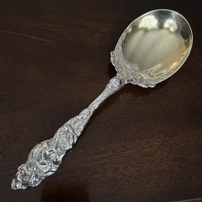 FABULOUS! Sterling 9-3/4" Casserole Spoon REED & BARTON "LES SIX FLEURS", 211g - Image 1 of 4