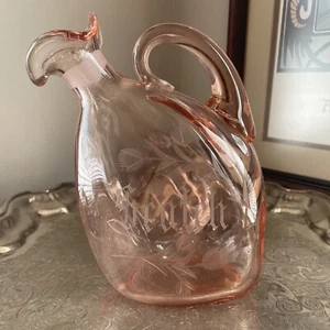 Pink Depression Glass Tilted Scotch Decanter No Stopper - Picture 1 of 6