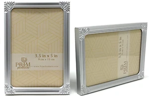 3X5 Picture Frame - Set of 2, 3 1/2 X 5 Small Picture Frames Silver Picture - Picture 1 of 12
