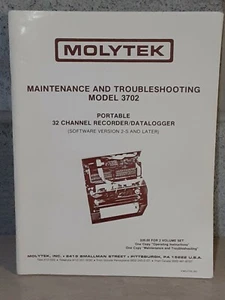 MOLYTEK MAINTENANCE & TROUBLESHOOTING MODEL 3702 PORTABLE 32 CHANNEL RECORDER 2S - Picture 1 of 2