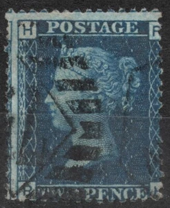 SG34 SN:#34 1855 1d UNITED KINGDOM Two Penny Blue Queen Victoria - Line Engraved - Picture 1 of 2