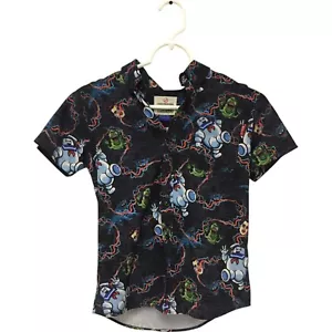RSVLTS x Ghostbusters Button Down Shirt Black Boys Medium Graphic Oh my Gozer - Picture 1 of 6