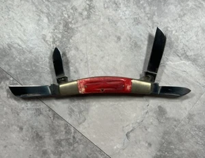 Vintage Frost Cutlery Knife King Kong Congress 17-510RPB Japan 4 Blade Red Bone - Picture 1 of 10