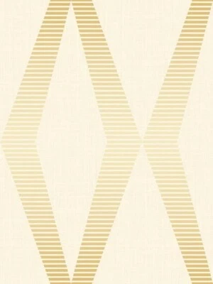 Wallpaper Designer Modern Retro Gold Geometric on Cream Faux ,56 sq ft Bolt - Image 1 of 3