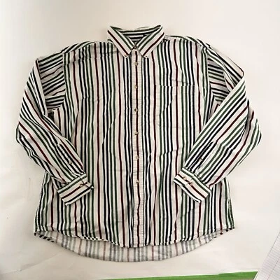 Vintage Trader Bay 90s Striped Button Down Shirt XL 100% Cotton Long Sleeve - Image 1 of 4