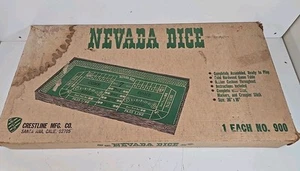 Vintage 1960s Nevada Dice Craps Game Crestline Mfg -Solid Wood Table Top w/Box - Picture 1 of 13