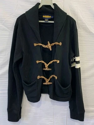 Ralph Lauren Rugby Toggle Chal Cuello Sudadera Chaqueta Negra Talla L #92 Foto 1 de 4
