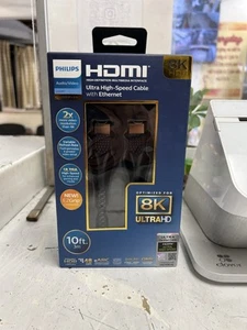 Philips 10 Fuß Premium 8K HDMI Ultra High Speed Ethernet Geflochtenes Audio Video Kabel - Bild 1 von 1