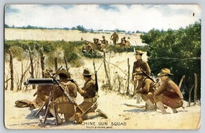Postcard - US Army WW1 Era Machine Gun Squad - Maxim Machine Gun - Picture 1 of 2