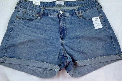 Denizen by Levi's Womens SZ 18 W34 Jean Denim Shorts Medium Wash Rolled Hem - Image 1 of 4