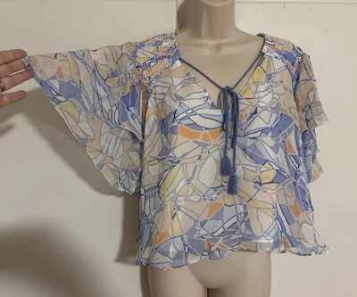 NWT Women’s Size Small Hydrangea Multi Color Print Harper Blouse By Joie - Image 1 of 4