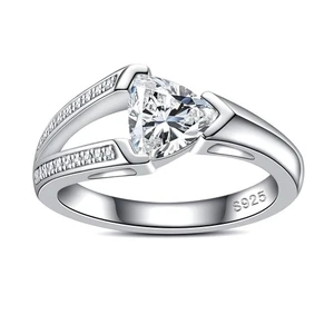 Moissanite Engagement Ring 1CT Center Stone D Color VVS1 Clarity 925 Sterling... - Picture 1 of 8