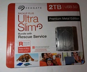 Seagate STEH2000600 Backup Plus Ultra Slim 2TB USB 3.0 Portable HDD - NEW IN BOX - Photo 1/5