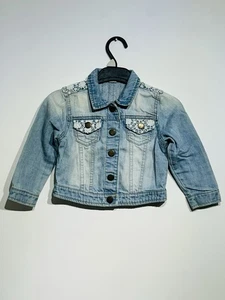Baby Girls Distressed Tu  Jacket with Embroidered Flowers 92-98cm 2-3year - Picture 1 of 7