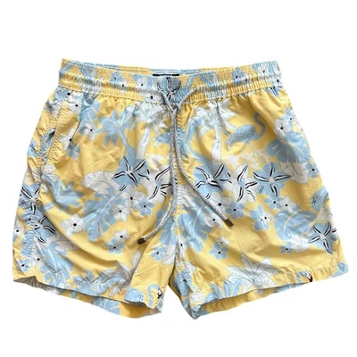 Vilebrequin Men's Swim Shorts Hawaiian Board Beach Yellow Blue Floral XL - Image 1 of 4