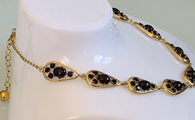 Kate Spade FABULOUS BLACK STONE GOLD TONE STATEMENT NECKLACE - Image 1 of 4