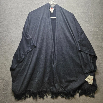 Hanes Women's One-Size Poncho Sleepwear, Navy Blue New - Image 1 of 4