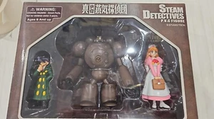 Steam Detectives PVC Action Figure Set of 3 Ring Ring Gouriki Narutaki RARE - Picture 1 of 2