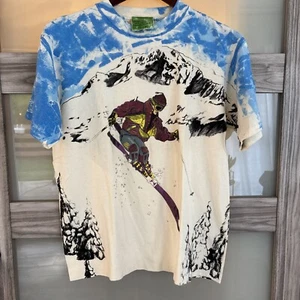 VTG 90s Local Colors Art Clothes Downhill Skier Nature Landscape T-shirt L USA - Picture 1 of 11