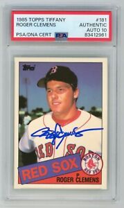 ROGER CLEMENS Signed 1985 Topps TIFFANY Rookie Baseball Card #181 + PSA Auto 10