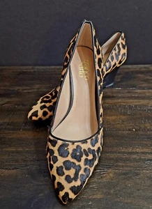 Franco Sarto Frankie Calf/Cow Hair Leather Wedge Leopard Print Women's Size 8 M - Picture 1 of 11