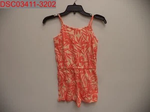 NWOT - Old Navy Girls Peach Palm Romper, Size S (6/7) Pit to Pit 13" Lenght 23" - Picture 1 of 6